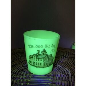 Bad Axe Michigan High School Adv Souvenir Custard Glass Toothpick Holder
